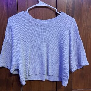 Aerie grey Waffle Knit Crop Top